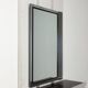 Vintage wooden console table with aluminum mirror, Italy, 1970s, original