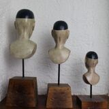 Trio of wooden busts