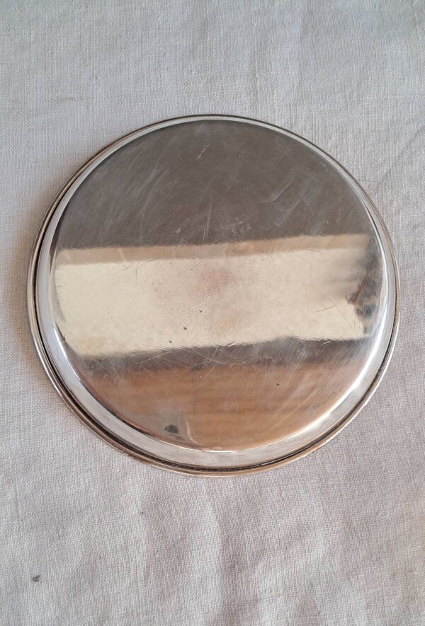 Nécessaire de fumeur ou de bureau  vintage en métal argenté – 4 pièces