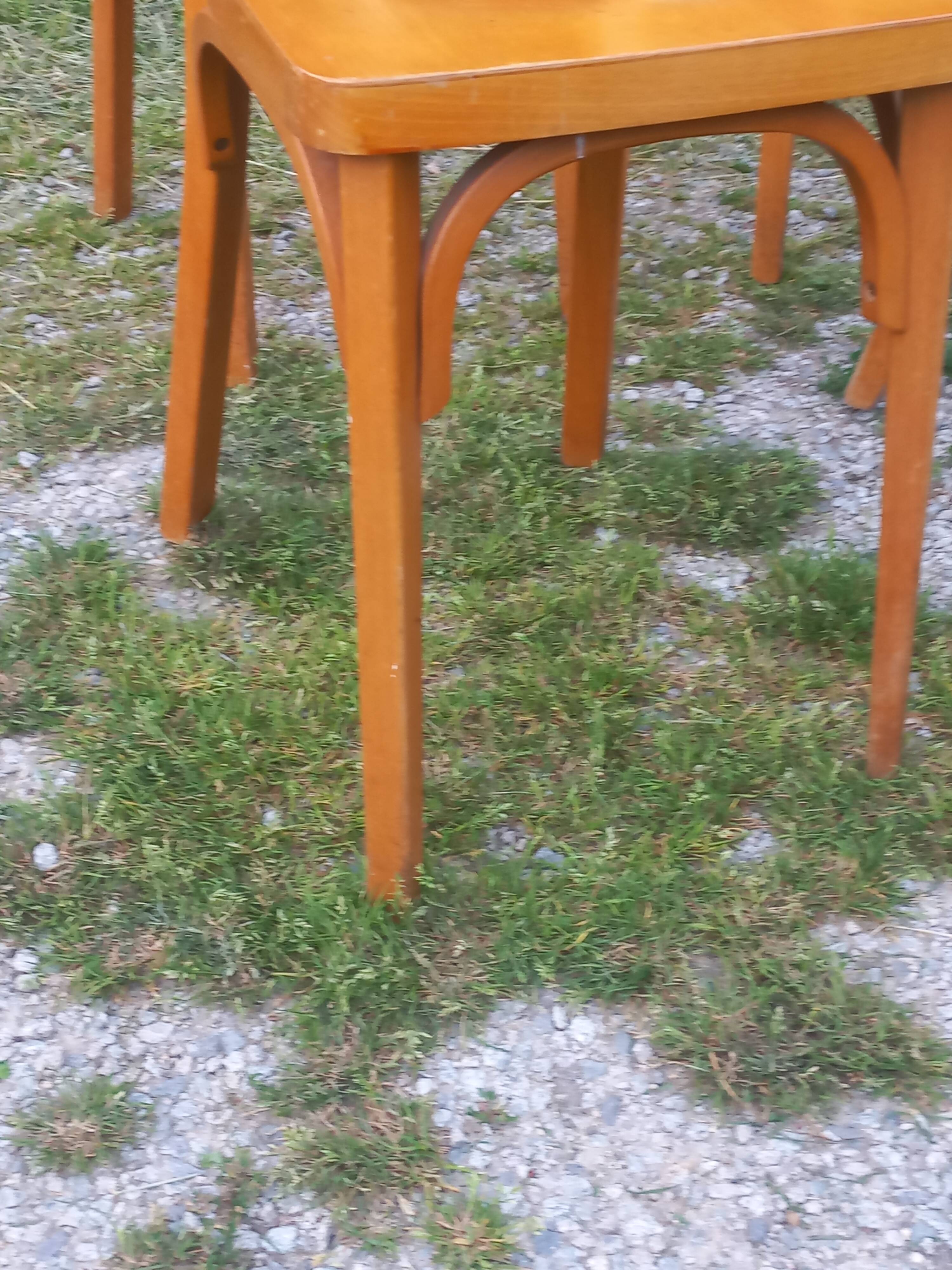 Set of 4 Baumann bistro chairs from the 1950s.
