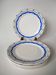Set of 6 digoin sarreguemines flat plates blue and silver model "moulins" 1950