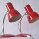 Paire de lampes de table rouges Midcentury Napako, années 1970