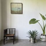 Straw chair by the fireside 1900