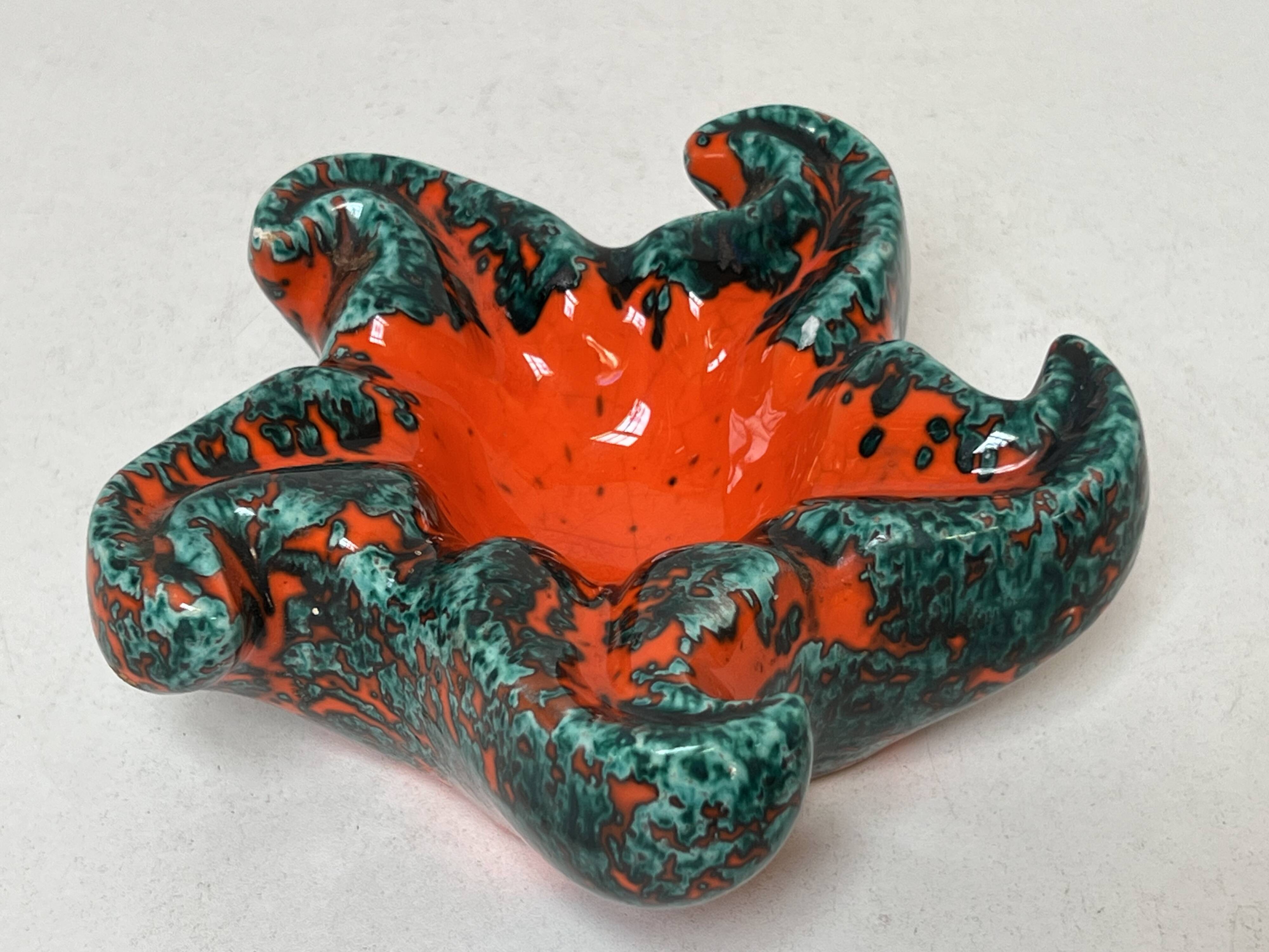 Starfish vallauris ceramic trinket tray, 20th century