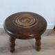 low tripod stool wood, bobbin leg, vintage