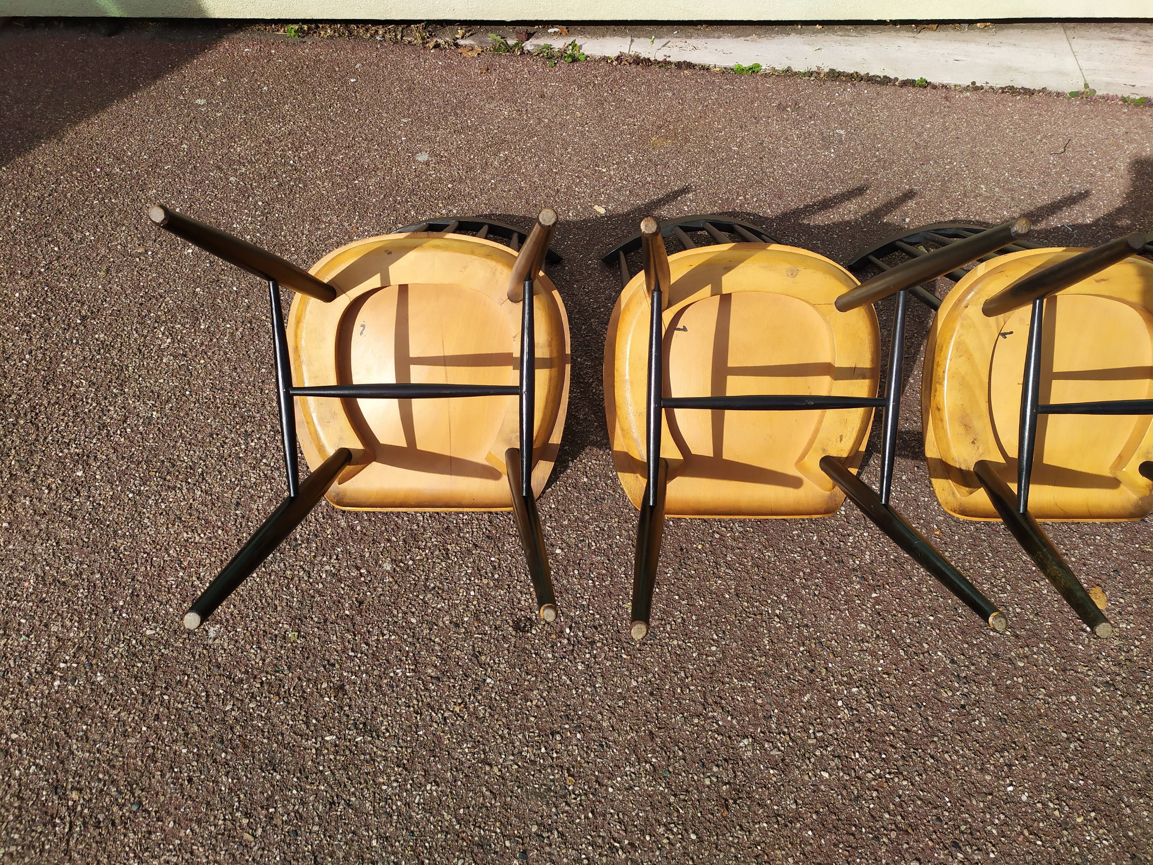 Set of 4 Scandinavian Chairs Fanett by Ilmari Tapiovaara, 60s