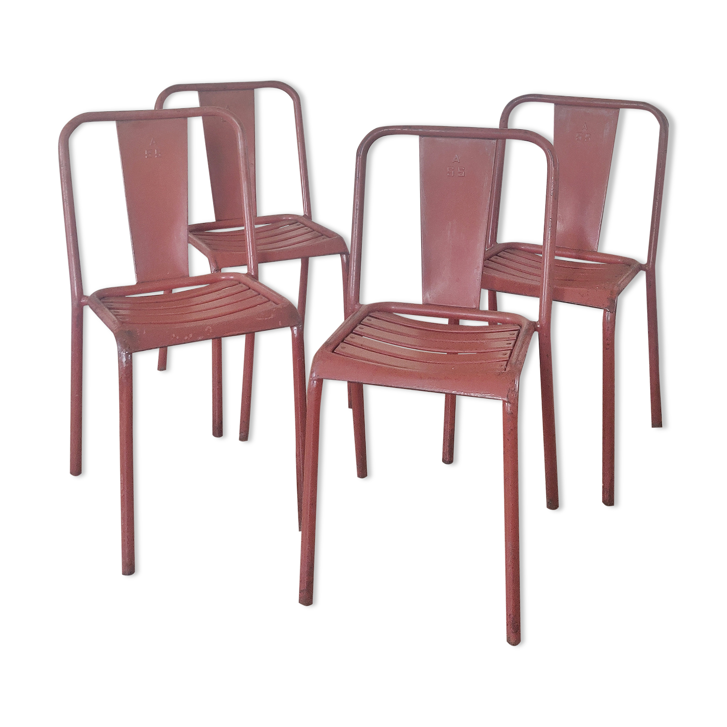 Series of 4 chairs Tolix T4 years 50