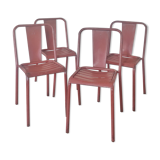 Series of 4 chairs Tolix T4 years 50