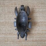 Vintage African Art wooden wall mask handcrafted tribal ethnic decorative object