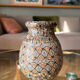 Small Vallauris vase in mosaic clay signed Gerbino
