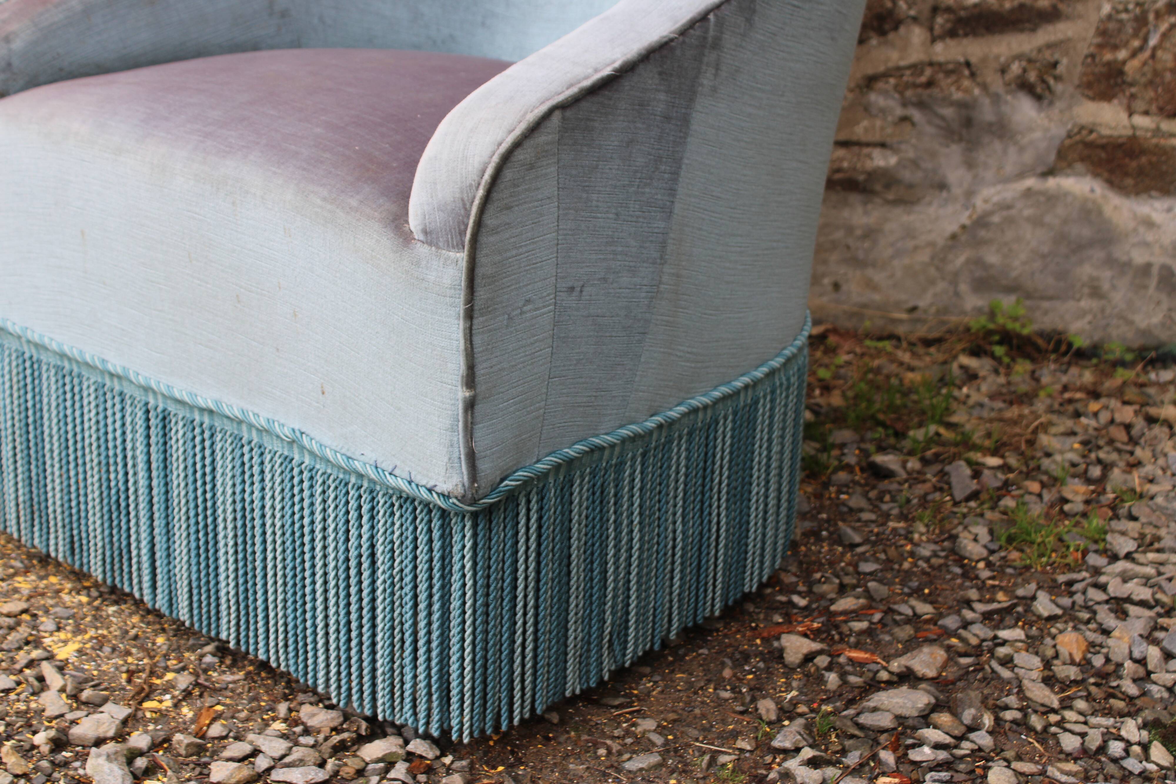 Vintage velvet toad armchair