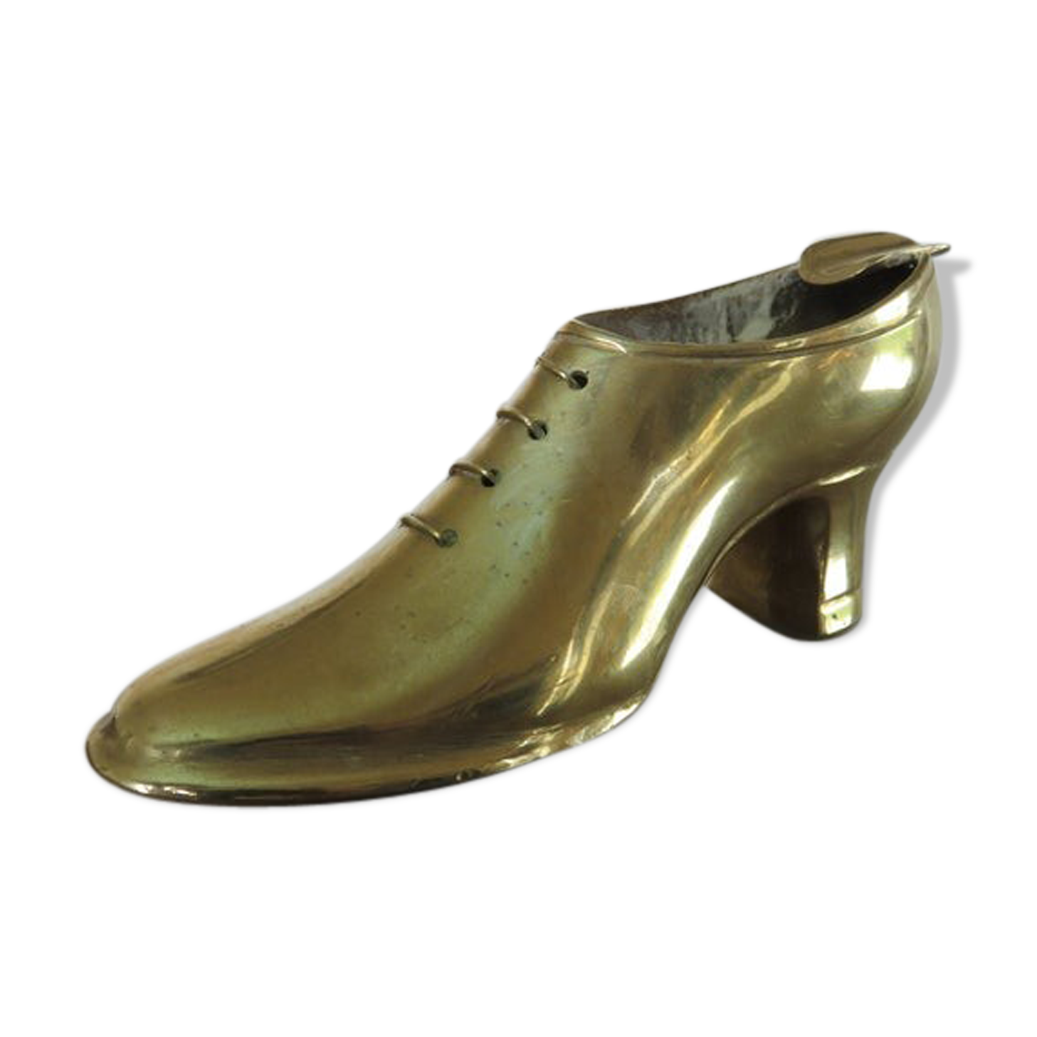 70s brass shoe ashtray