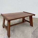 Table basse moderniste bois lamellé, 1970