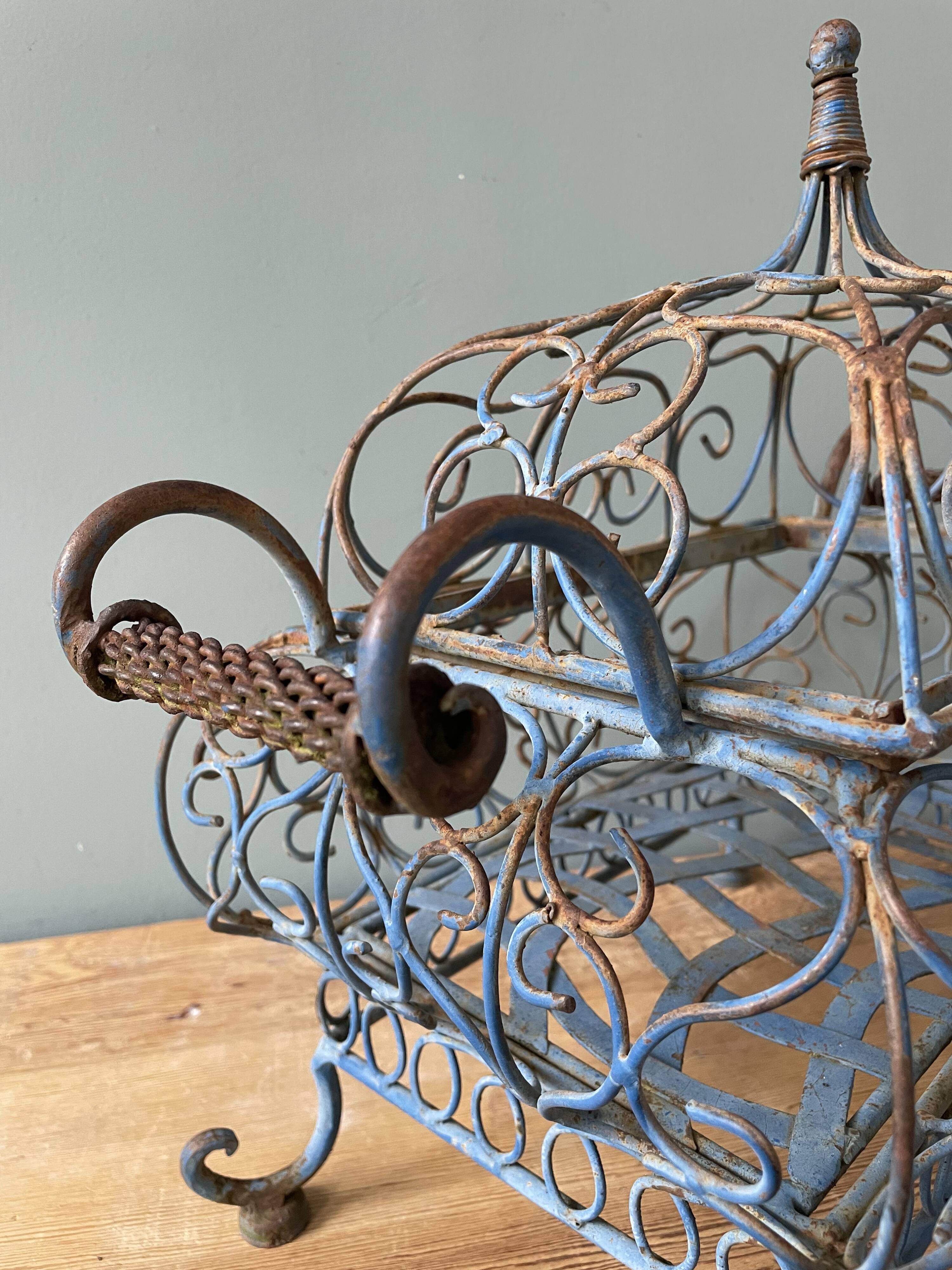 Decorative wrought iron basket