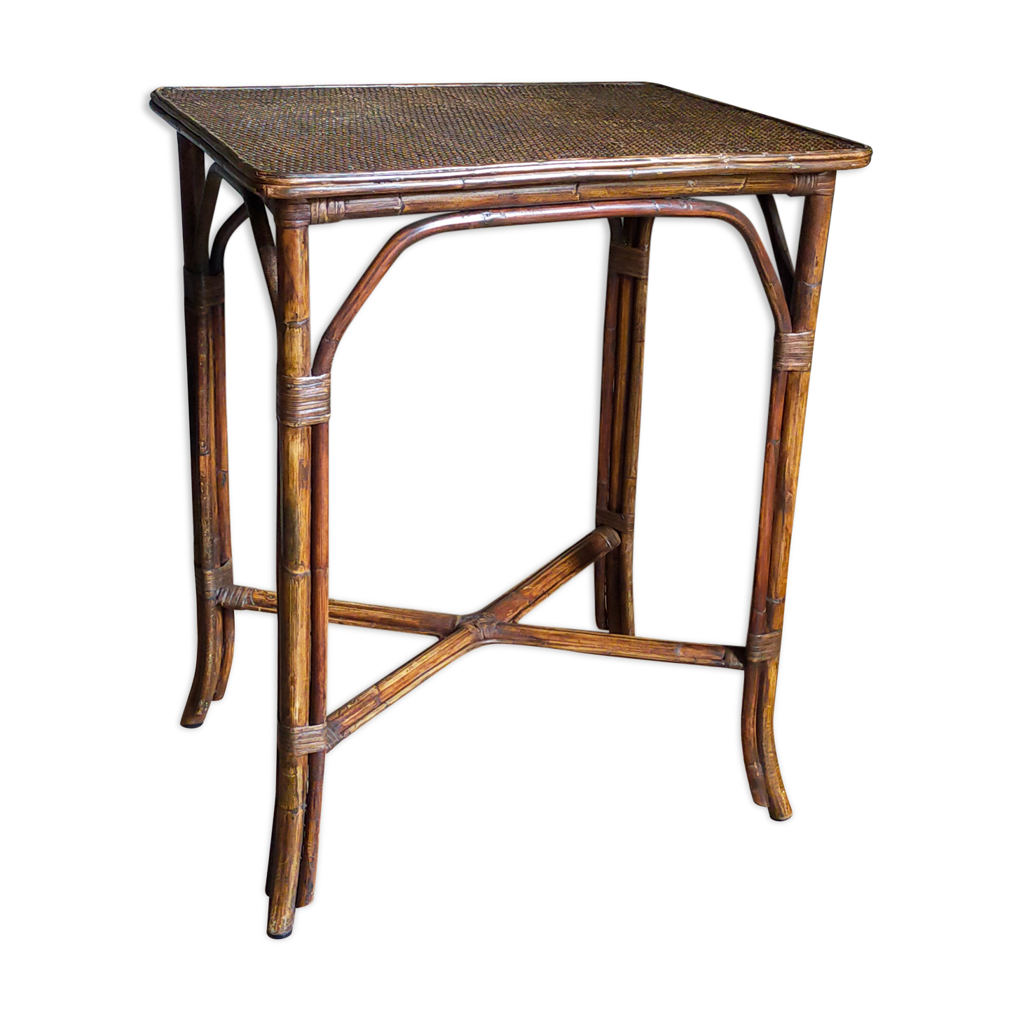 Side service table in old rattan