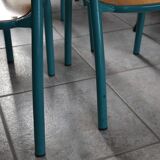 6 vintage blue children's chairs