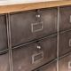 Cabinet with 15 Roneo clamshell lockers and oak tray 1950s