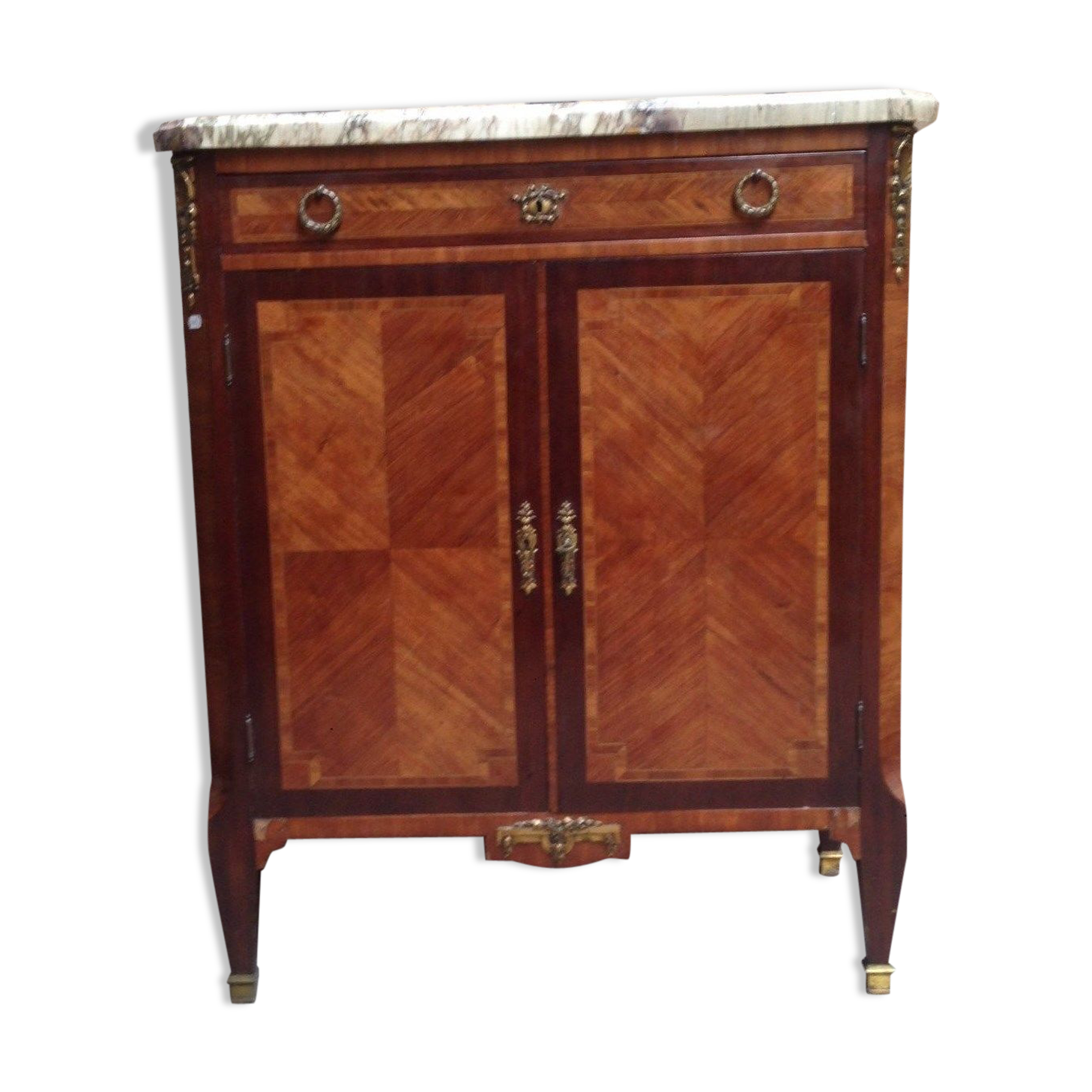 Transitional Louis XV Louis XVI in veneer buffet