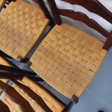 Set of 6 vintage Arts & Crafts chairs in Antonio Calligaris style in rope oak wood from the 50s