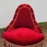 Fauteuil crapaud d'angle en velour époque Napoléon iii