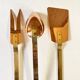 Copper and brass kitchen utensils