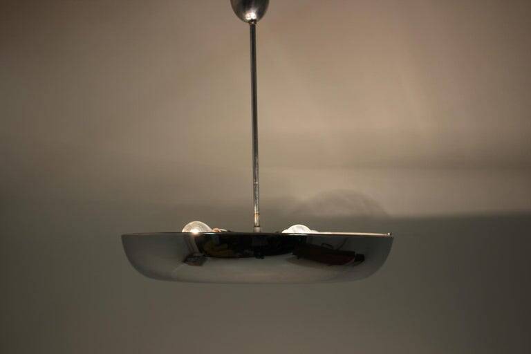Functionalist Chrome Pendant UFO by Josef Hurka for Napako, 1930s
