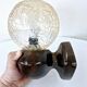 2 Art Deco ball wall lights Wood Cut glass Functional
