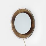 Decorative wall mirror with lighting by M. Furgeri, Italy, 1960s