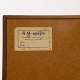 Miroir en palissandre avec épingles en laiton, AM Spejle Danemark, années 1960