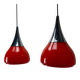 Pair of tulip-shaped glass pendants by Doria Leuchten 1970