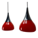 Pair of tulip-shaped glass pendants by Doria Leuchten 1970