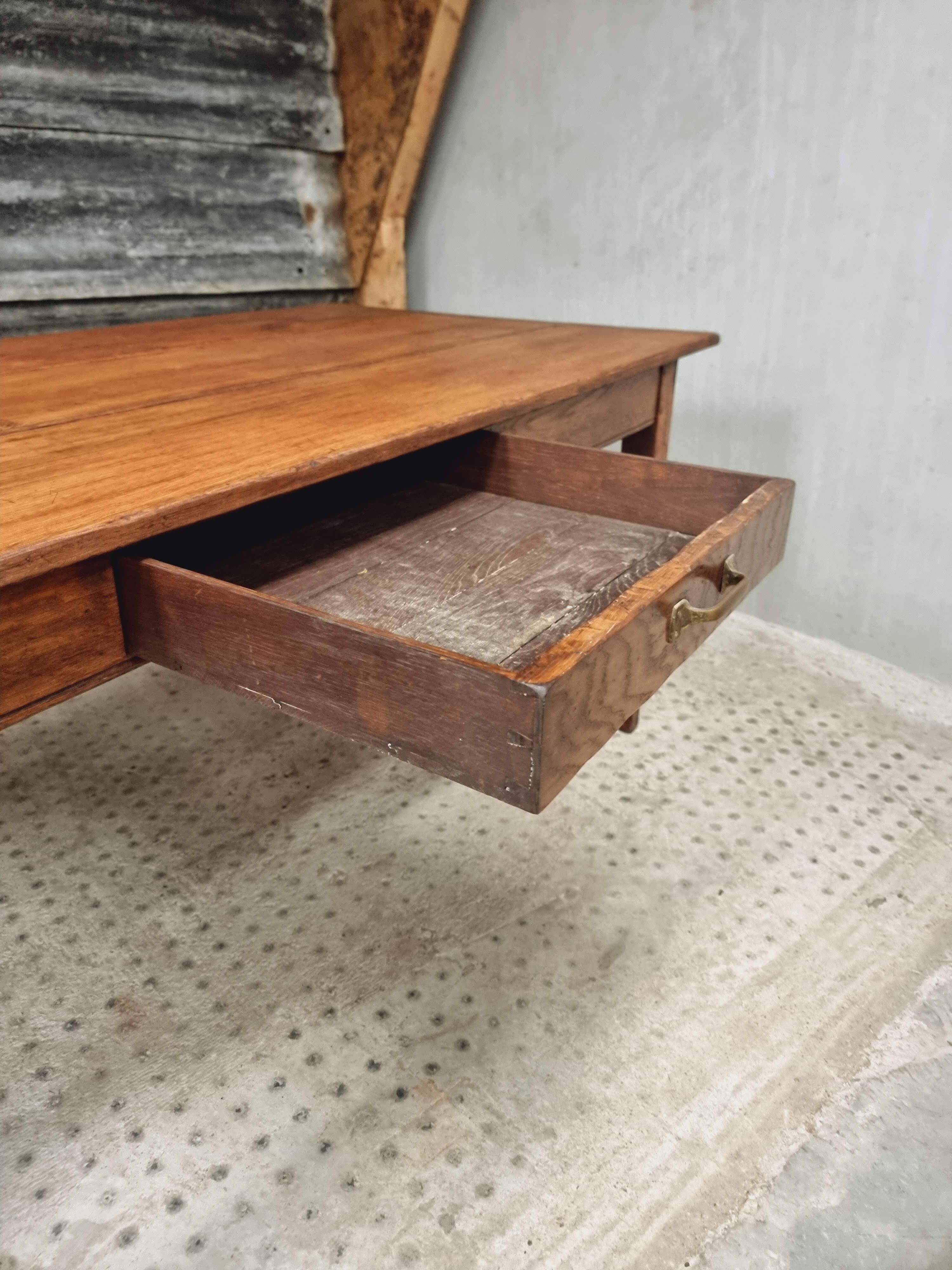 Antique dining table, rural oak table 90 x 200 cm