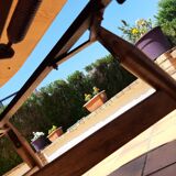 Vintage Scandinavian smorrebrod flip-up coffee table with system