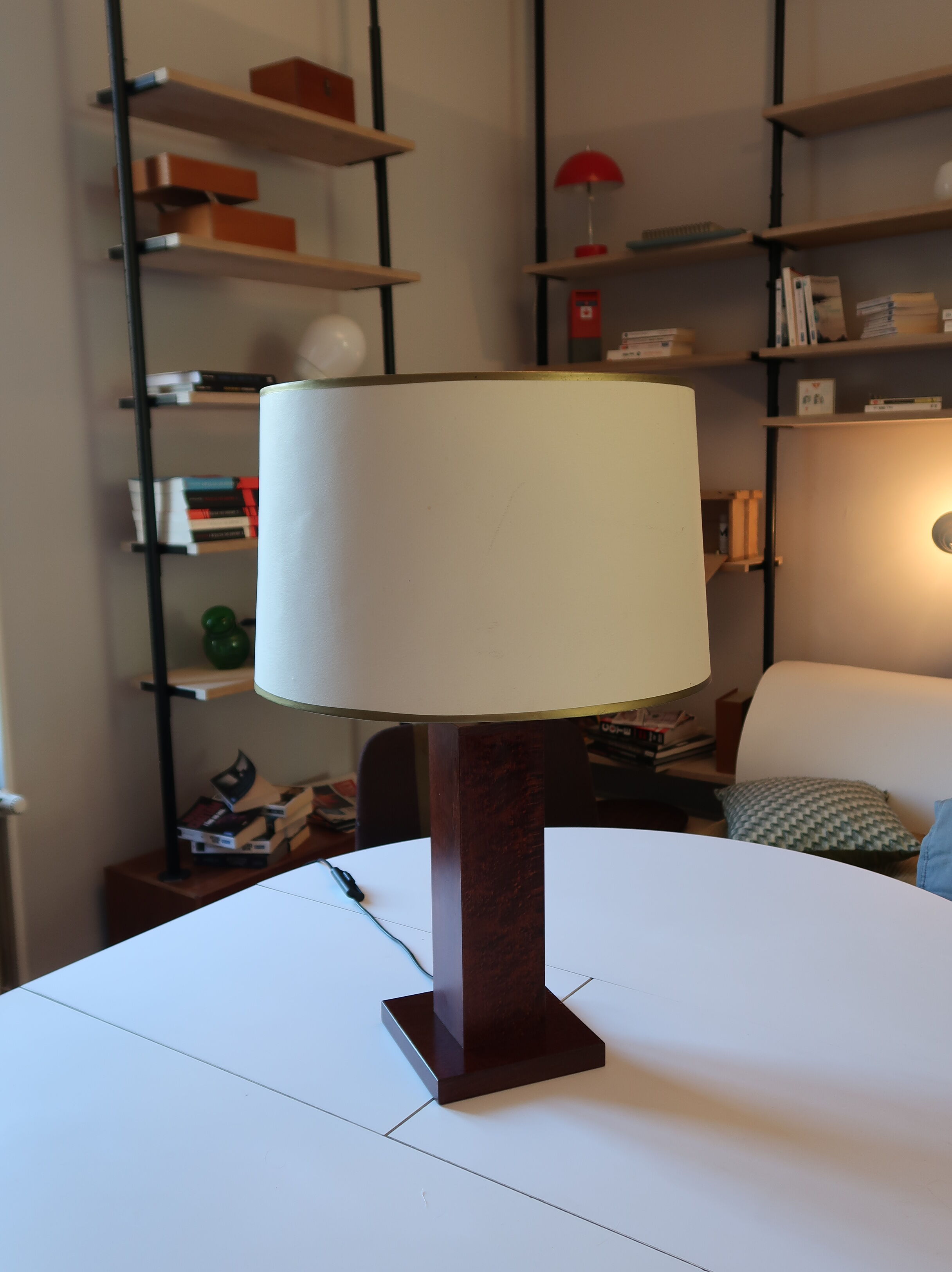 Mahogany midcentury table lamp