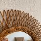 Vintage mirror 1960 sun rattan flower wicker - 37 cm
