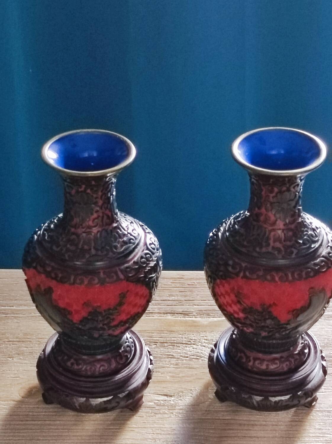 Cinnabar vases