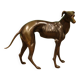 Monumental Bronze Statue of an Italian Greyhound / Whippet – Large Antique Sculpture Representing a Dog