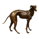 Monumental Bronze Statue of an Italian Greyhound / Whippet – Large Antique Sculpture Representing a Dog