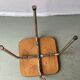 Tabouret vintage cuir marron et acier chromé