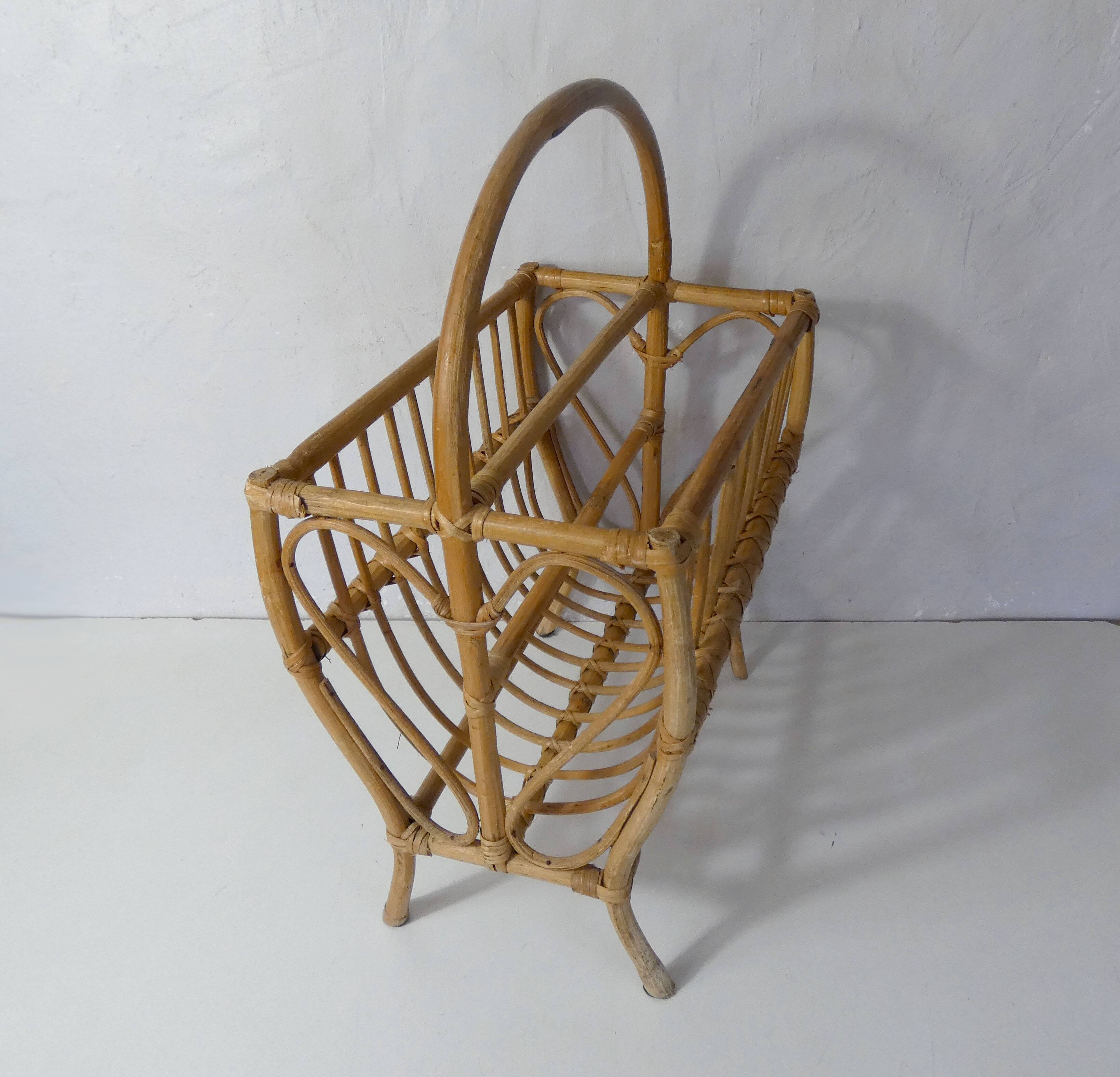 rattan magazine holder