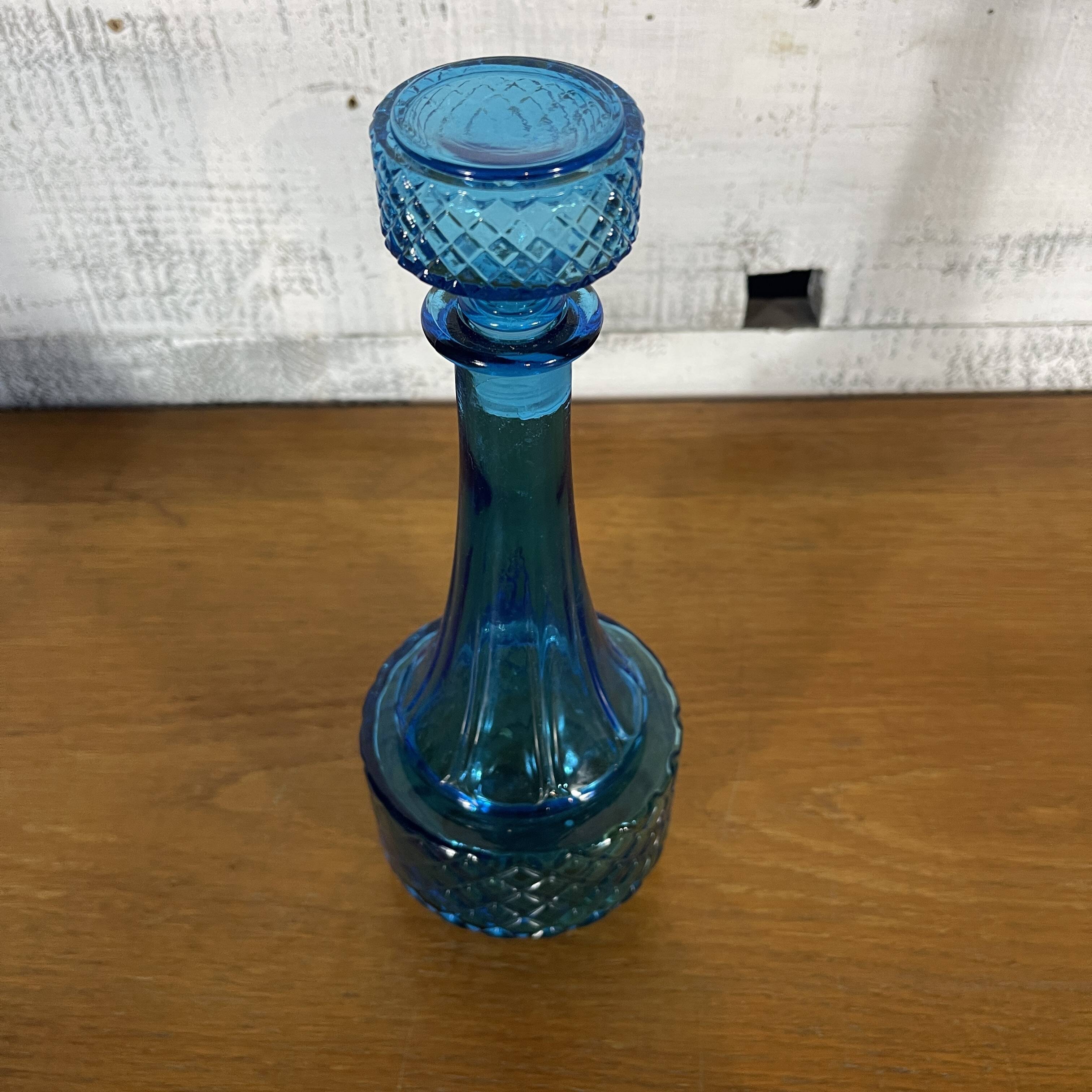 Blue glass carafe