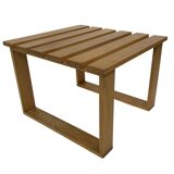 Vintage 1970s coffee table/side table, white oak slats slatted design