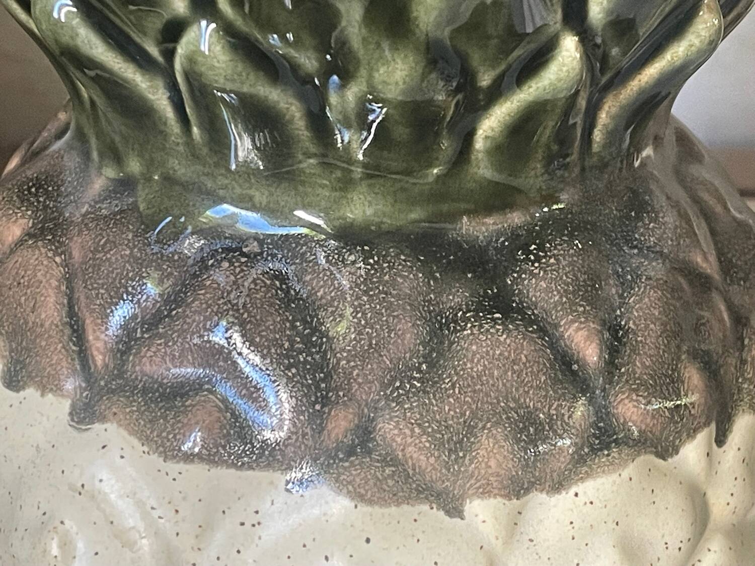 Pair of Rhoda stoneware pineapple vases