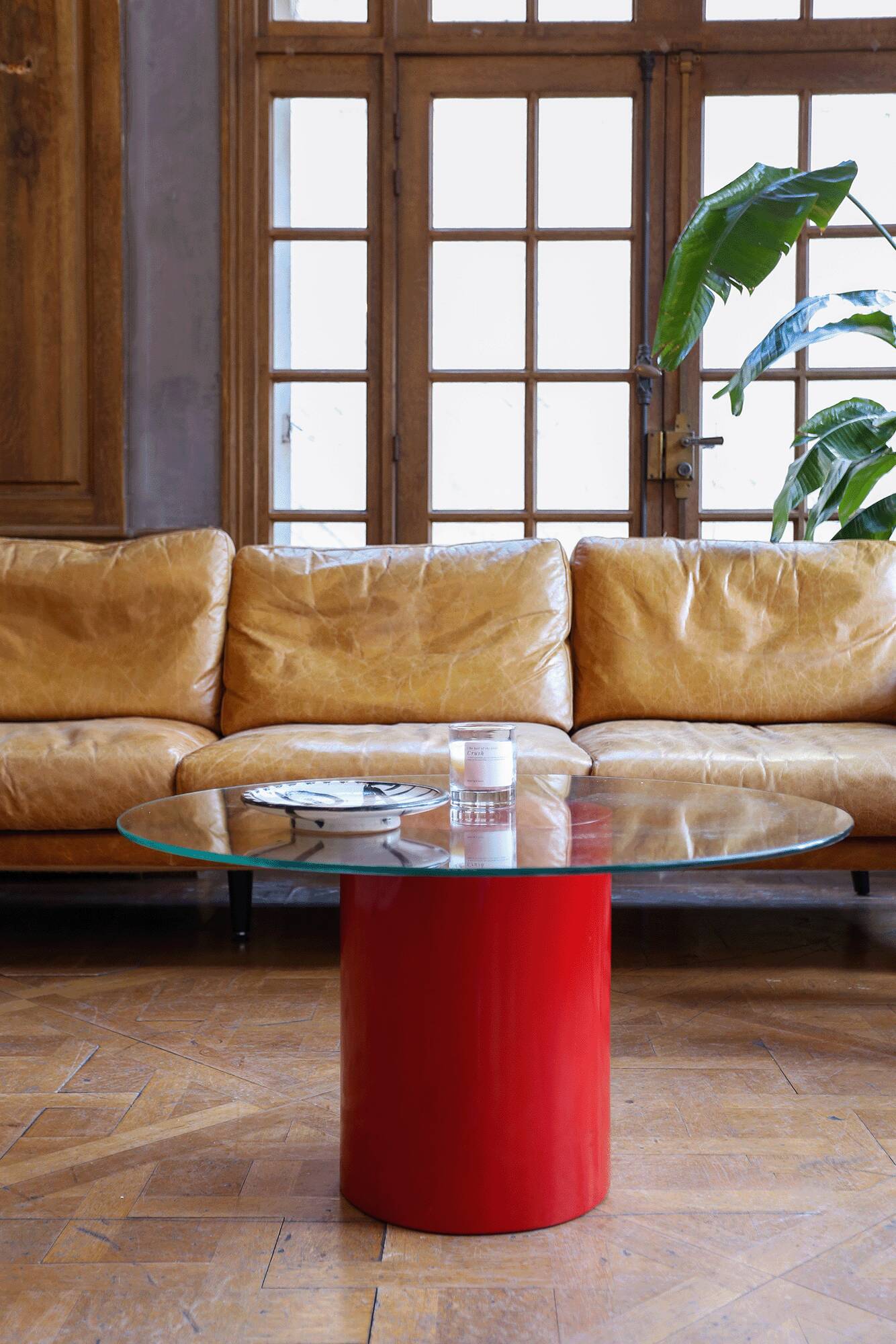 Red leg coffee table