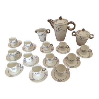 Limoges porcelain 15 pieces coffee set art deco style