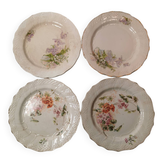 4 old dessert plates - Saint Amand & Hamage