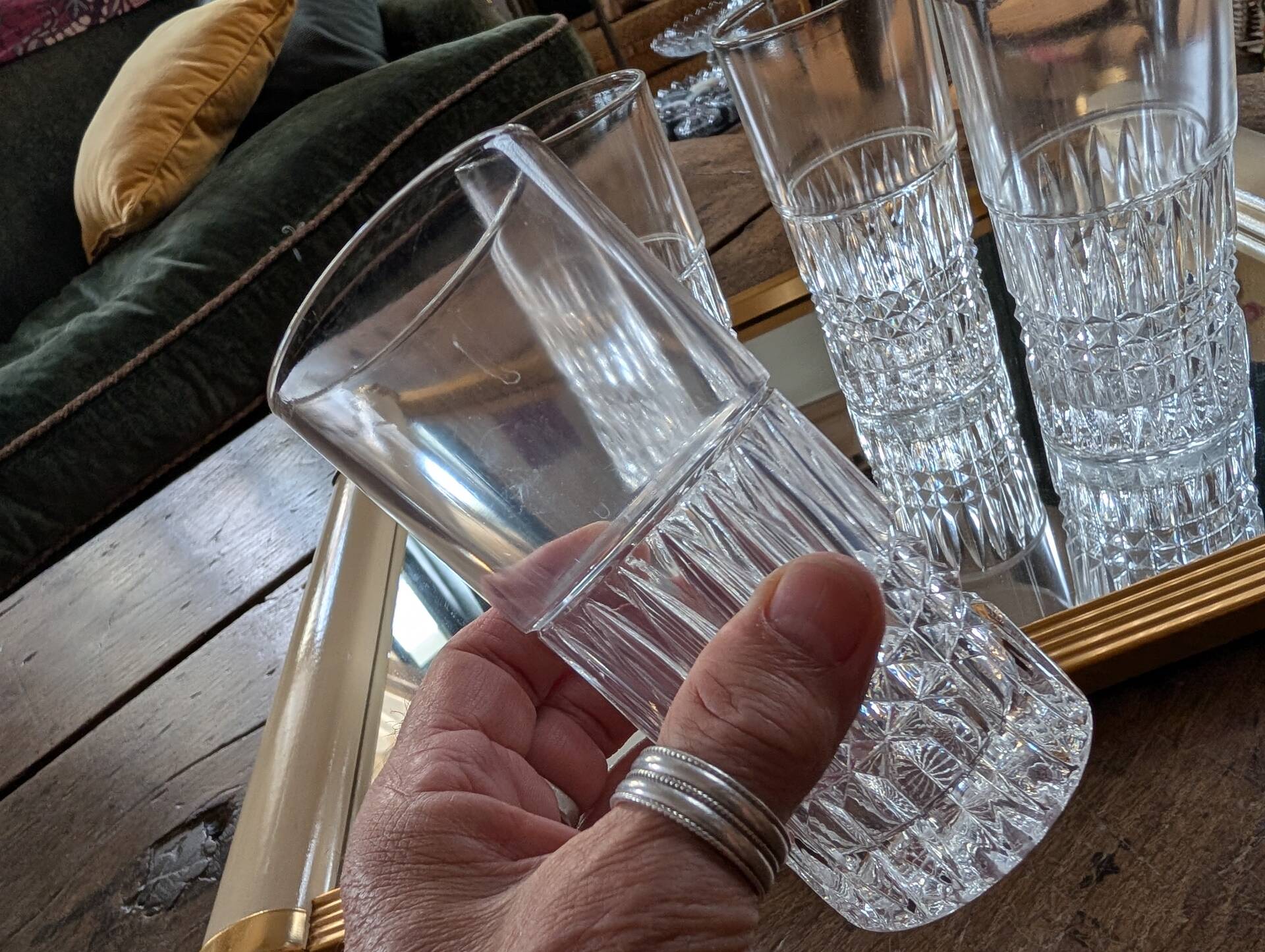 Set of four long drink glasses – 1970s