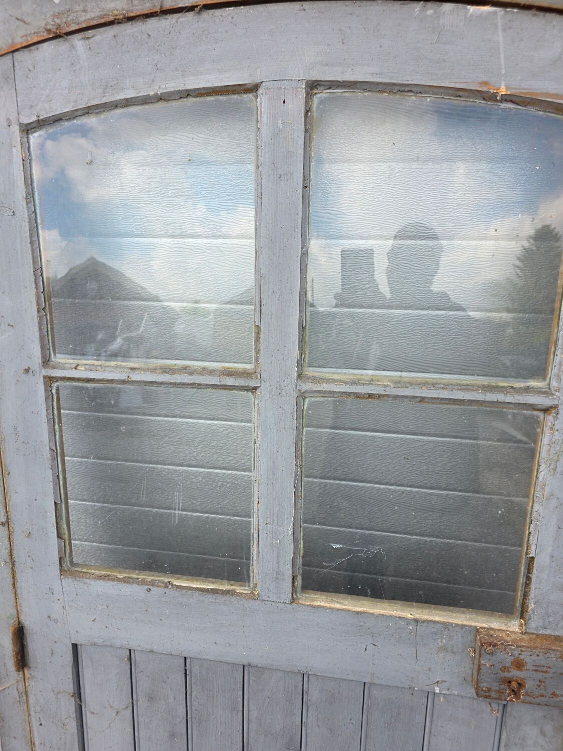 Old fir door, with frame