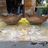 Pair of enamelled cast iron planters from 1900 from Charleville-Mézières