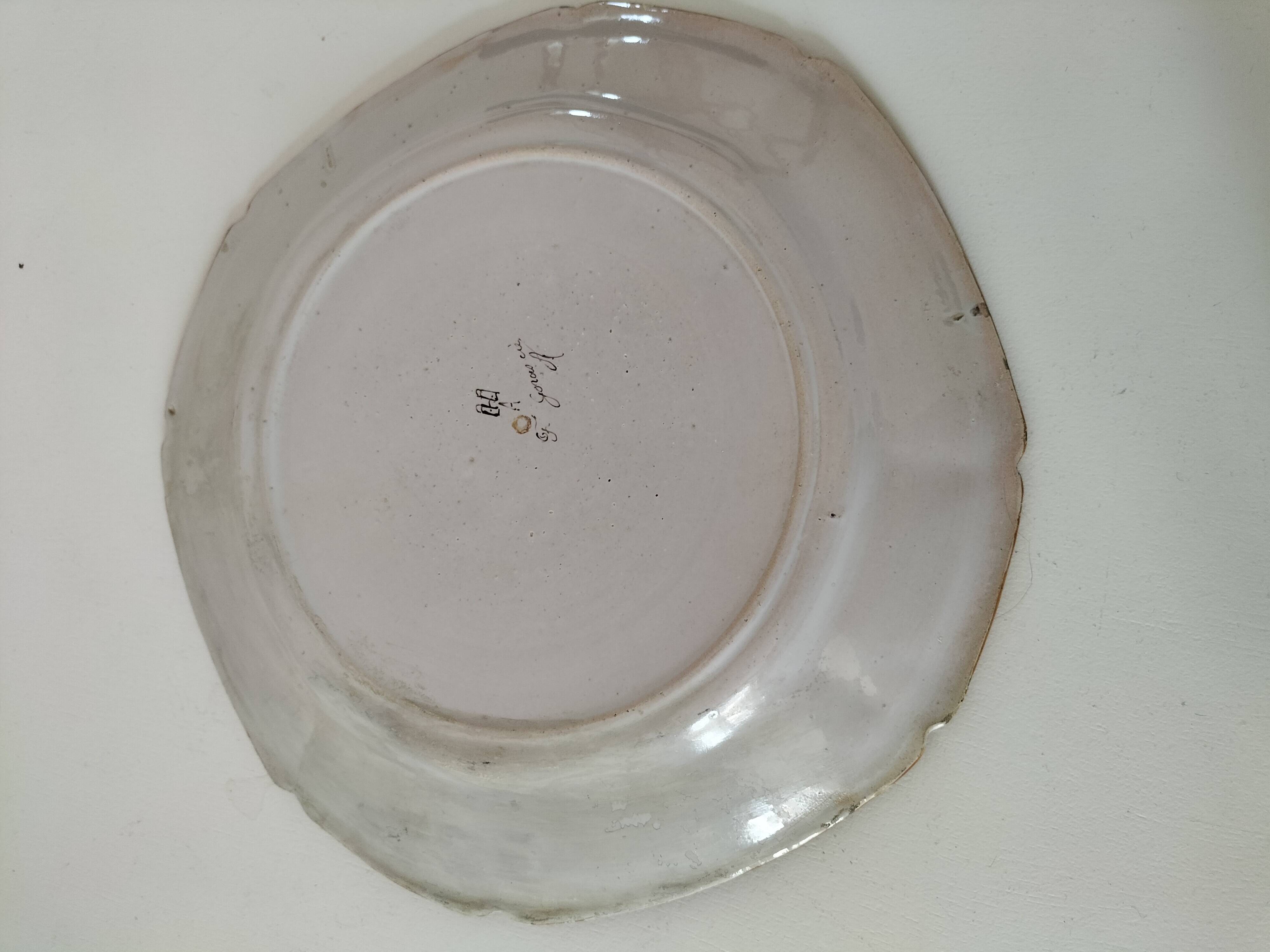 Antique Nevers earthenware plate, late 19th century